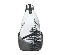 WXZYFP Moon Pine Tree È una borsa a tracolla casual da uomo con elevata capacità di archiviazione e una tasca applicata su ogni lato.