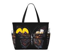 WXZYFP Mystery Butterfly È una borsa da viaggio da spiaggia di grande capacità realizzata in 100% poliestere e ha 7 tasche che possono contenere molti articoli., Nero, Taglia unica