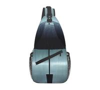 WXZYFP Ombrello nero sotto la pioggia È una borsa a tracolla casual da uomo con elevata capacità di archiviazione e una tasca applicata su ogni lato.