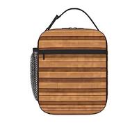WXZYFP Originale borsa termica per il pranzo con texture color legno, colori intensi, tessuto Oxford (100% poliestere) + trapuntatura + PEVA