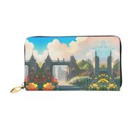 WXZYFP Outside the Castle Gate Portafoglio lungo in pelle, stampa fronte/retro, materiale in pelle microfibra, unisex, impermeabile e resistente
