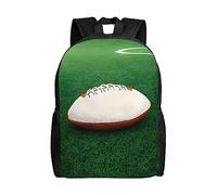 WXZYFP Pallone da rugby bianco stampato su un solo lato, zaino per tutto il corpo, adatto per viaggi, sport, lavoro, tessuto impermeabile