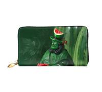 WXZYFP Patrick's Watermelon Festival Portafoglio lungo in pelle, stampa fronte/retro, materiale in pelle microfibra, unisex, impermeabile e resistente