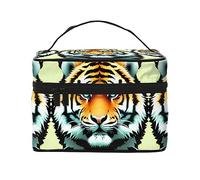 WXZYFP Piccola borsa da viaggio per cosmetici con testa di tigre, essenziale per gli appassionati di viaggi all'aperto, ha una semplice struttura interna., Nero, Taglia unica