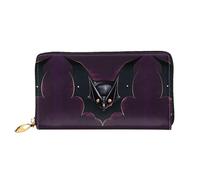 WXZYFP Portafoglio lungo in pelle nera con pipistrello fantasma, stampa fronte/retro, materiale in pelle microfibra, unisex, impermeabile e resistente