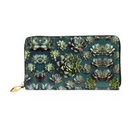 WXZYFP Portafoglio lungo in pelle, stampa fronte/retro, materiale in pelle microfibra, unisex, impermeabile e resistente, nero, taglia unica