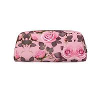 WXZYFP Pretty Pink Roses L'astuccio è realizzato in pelle a grana incrociata (PVC), fodera in 100% poliestere e stampa a schermo intero