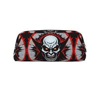 WXZYFP Red and Black Evil Ghost L'astuccio è realizzato in pelle a grana incrociata (PVC), fodera in 100% poliestere e stampa a schermo intero