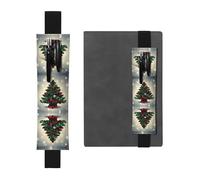 WXZYFP Regalo di Natale albero stampato su entrambi i lati in pelle (PVC) matita segnalibro, contiene 2-3 penne da 8 a 25,4 cm di altezza