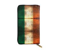 WXZYFP Retro bandiera irlandese Portafoglio lungo in pelle stampata su entrambi i lati, unisex, 12 scomparti per carte di credito, 3 scomparti per contanti