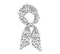 WXZYFP Sciarpa lunga in seta a pois bianchi e neri, il materiale è morbido, setoso e lucido, può essere utilizzato come foulard, sciarpa, accessori di abbigliamento, nero, taglia unica