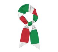 WXZYFP Sciarpa lunga in seta con bandiera italiana, il materiale è morbido, setoso e lucido, può essere utilizzato come foulard, sciarpa, accessori di abbigliamento, nero, taglia unica