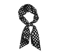 WXZYFP Sciarpa lunga in seta con pois ondulati bianchi e neri, il materiale è morbido, setoso e lucido, può essere utilizzato come foulard, sciarpa, accessori di abbigliamento, nero, taglia unica
