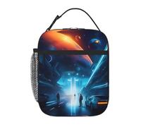 WXZYFP Science Fiction Future Borsa termica portatile per il pranzo, colori intensi, tessuto Oxford (100% poliestere) + trapuntatura + PEVA
