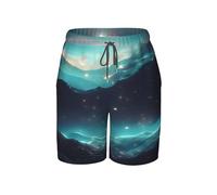 WXZYFP Science Fiction Stars - Pantaloni da spiaggia per ragazzi, morbidi e traspiranti, con coulisse in vita, adatti per lo sport e il tempo libero., nero, X-Large Short