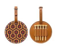 WXZYFP Shining Overlook marrone stampato su un lato in pelle PU borsa per tee da golf, design a 5 puntine con una clip da cintura da 20 cm.