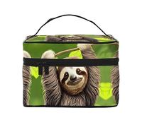 WXZYFP Simpatica borsa cosmetica da viaggio con bradipo, essenziale per gli appassionati di viaggi all'aperto, ha una semplice struttura interna., Nero, Taglia unica