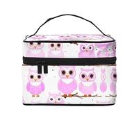 WXZYFP Simpatica borsa cosmetica da viaggio con gufo, essenziale per gli appassionati di viaggi all'aperto, ha una semplice struttura interna.