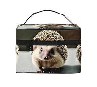 WXZYFP Simpatica borsa cosmetica da viaggio con riccio, essenziale per gli appassionati di viaggi all'aperto, ha una semplice struttura interna., Nero, Taglia unica