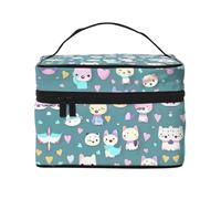 WXZYFP Simpatica piccola volpe Borsa cosmetica portatile multifunzionale con design a strati interno ed esterno, facile da organizzare varie forniture.