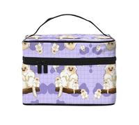 WXZYFP Simpatica scimmia dorata Borsa cosmetica portatile multifunzionale con design a strati interno ed esterno, facile da organizzare varie forniture.