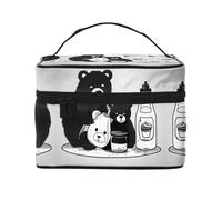 WXZYFP Simpatico orso per bottiglie di latte Borsa cosmetica portatile multifunzionale con design a strati interno ed esterno, facile da organizzare varie forniture.