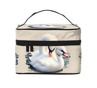 WXZYFP Simpatico piccolo cigno Borsa cosmetica portatile multifunzionale con design a strati interno ed esterno, facile da organizzare varie forniture.