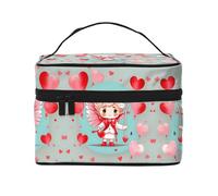 WXZYFP Simpatico ragazzo amorevole Borsa cosmetica portatile multifunzionale con design a strati interno ed esterno, facile da organizzare varie forniture.