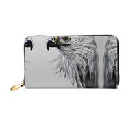 WXZYFP Sketching an eagle Portafoglio lungo in pelle, stampa fronte/retro, materiale in pelle microfibra, unisex, impermeabile e resistente
