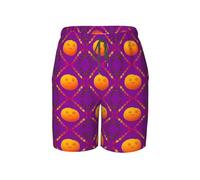 WXZYFP Smiley Orange Youth Beach Pants, morbido e traspirante, con coulisse in vita, adatto per lo sport e il tempo libero., Nero, Large Short
