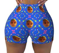 WXZYFP Smiley Yellow Pear Stretch e Comodi Pantaloncini Sportivi Elasticizzati da Donna, Adatto per il Tempo Libero Quotidiano Sport., nero, M