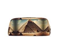 WXZYFP Sognando le Piramidi di Cheope L'astuccio è realizzato in pelle a grana incrociata (PVC), fodera in 100% poliestere e stampa a schermo intero