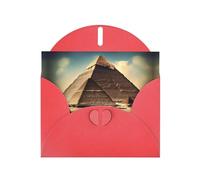 WXZYFP Sognando le piramidi di Khufu Red Pearlescent biglietti di auguri di carta, brillanti su entrambi i lati, adatti per auguri di vacanza.