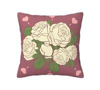 WXZYFP Stampa su entrambi i lati con rosa bianca dell'amore, federa universale per tutte le stagioni, 40,6 x 40,6 cm, 100% poliestere