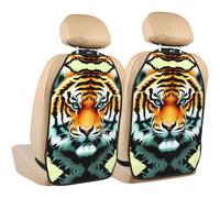 WXZYFP Tappetino per seggiolino auto stampato, confezione da 2, resistente e facile da lavare, cuscinetto protettivo per sedile in doppio pezzoLittle Fat Tiger Head。