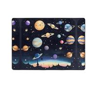WXZYFP Tappeto antiscivolo in flanella 203,2 x 147,3 cm, antiscivolo, assorbente, morbido, adatto per soggiorno e camera da letto. Saturno Jupiter Earth