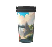 WXZYFP Tazza da caffè freddo portatile fuori dal cancello del castello, acciaio inossidabile 304, facile da trasportare, apertura one-touch del coperchio della tazza, comoda per bere。