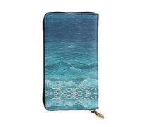 WXZYFP The Deep Blue Sea Portafoglio lungo in pelle stampata double-face, unisex, 12 scomparti per carte di credito, 3 scomparti per contanti