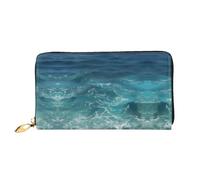 WXZYFP The Deep Ocean Leather portafoglio lungo, stampa fronte/retro, materiale in pelle microfibra, unisex, impermeabile e resistente