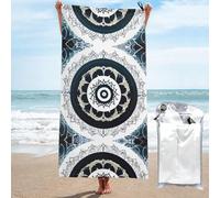 WXZYFP Totem rotondo bianco e nero 80 x 160 cm. Si tratta di un asciugamano da bagno in fibra ad asciugatura rapida (stile verticale), adatto per sport, viaggi e uso domestico.