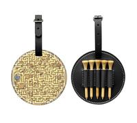 WXZYFP Treasure Maze - Borsa per tee da golf in pelle PU stampata su un solo lato, design a 5 puntine con clip da cintura da 20 cm.