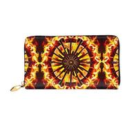 WXZYFP Turning the flame Portafoglio lungo in pelle, stampa fronte/retro, materiale in pelle microfibra, unisex, impermeabile e resistente, nero, taglia unica