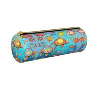 WXZYFP Turtle and Fish Astuccio in pelle a grana incrociata ecologico, leggero e portatile, adatto per l'uso quotidiano.