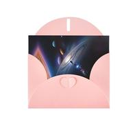 WXZYFP Un affascinante universo rosa perlescente biglietti di auguri di carta, brillante su entrambi i lati, adatto per auguri di vacanza.