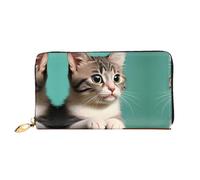 WXZYFP Un curioso portafoglio lungo in pelle, stampa fronte/retro, materiale in pelle microfibra, unisex, impermeabile e resistente