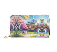 WXZYFP Unicorno Fairy Tale Portafoglio lungo in pelle, stampa fronte/retro, materiale in pelle microfibra, unisex, impermeabile e resistente