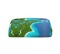 WXZYFP Un'isola nell'oceano L'astuccio è realizzato in pelle a grana incrociata (PVC), fodera in 100% poliestere e stampa a schermo intero