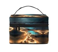 WXZYFP View under the moon Borsa cosmetica da viaggio, essenziale per gli appassionati di viaggi all'aperto, ha una semplice struttura interna.