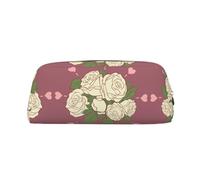 WXZYFP White Rose of Love L'astuccio è realizzato in pelle a grana incrociata (PVC), fodera in 100% poliestere e stampa a schermo intero