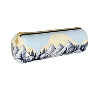 WXZYFP White Snowy Mountains Astuccio in pelle a grana incrociata ecologico, leggero e portatile, adatto per l'uso quotidiano.